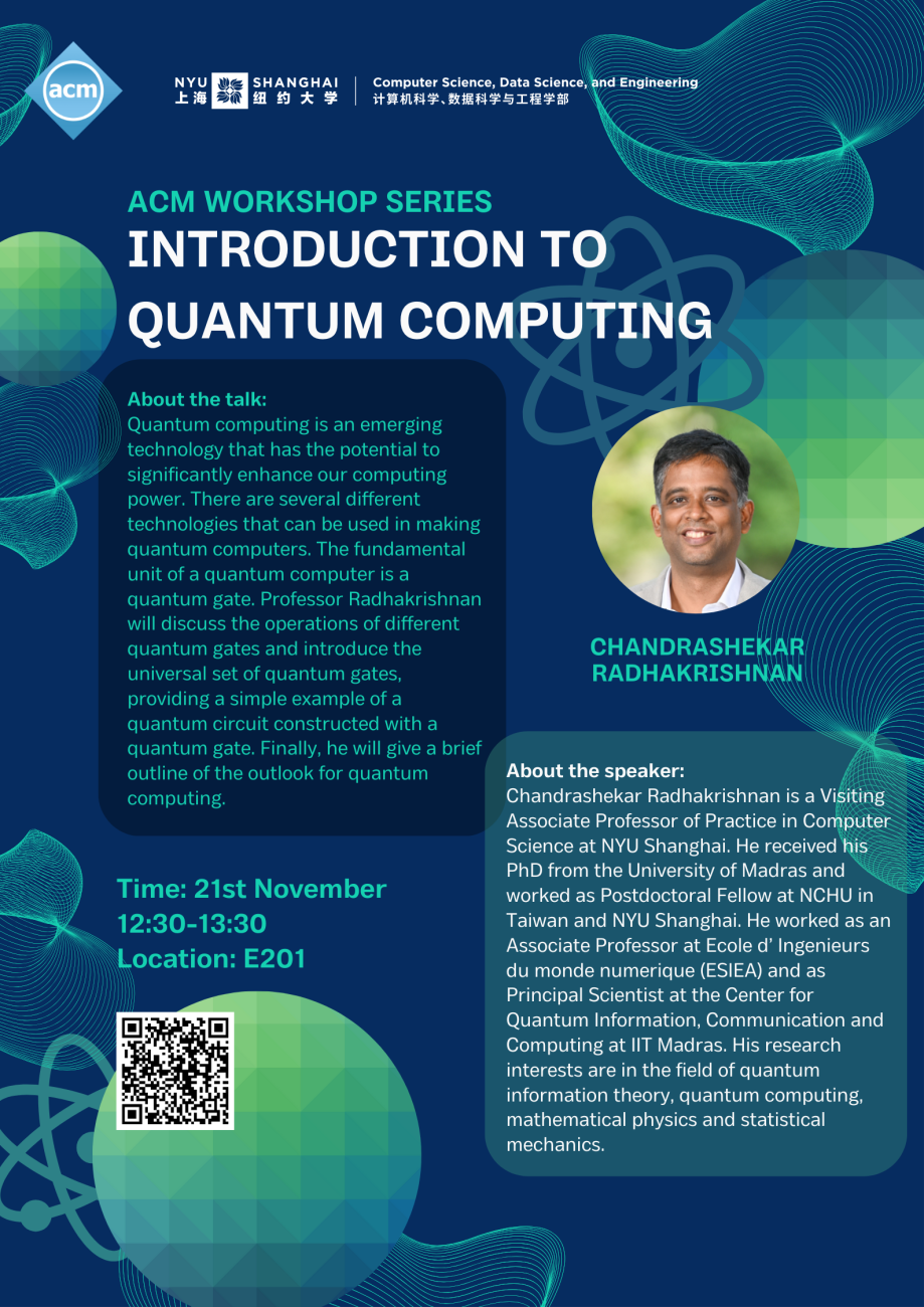 ACM Workshop Series | Introduction to Quantum Computing