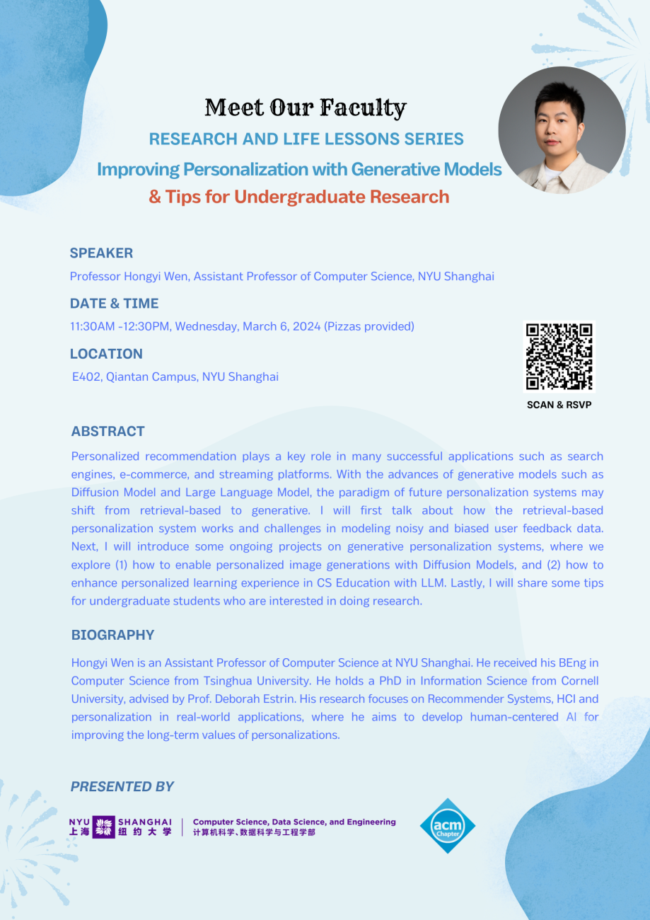 Meet Our Faculty | Research and Life Lessons Series | Hongyi Wen