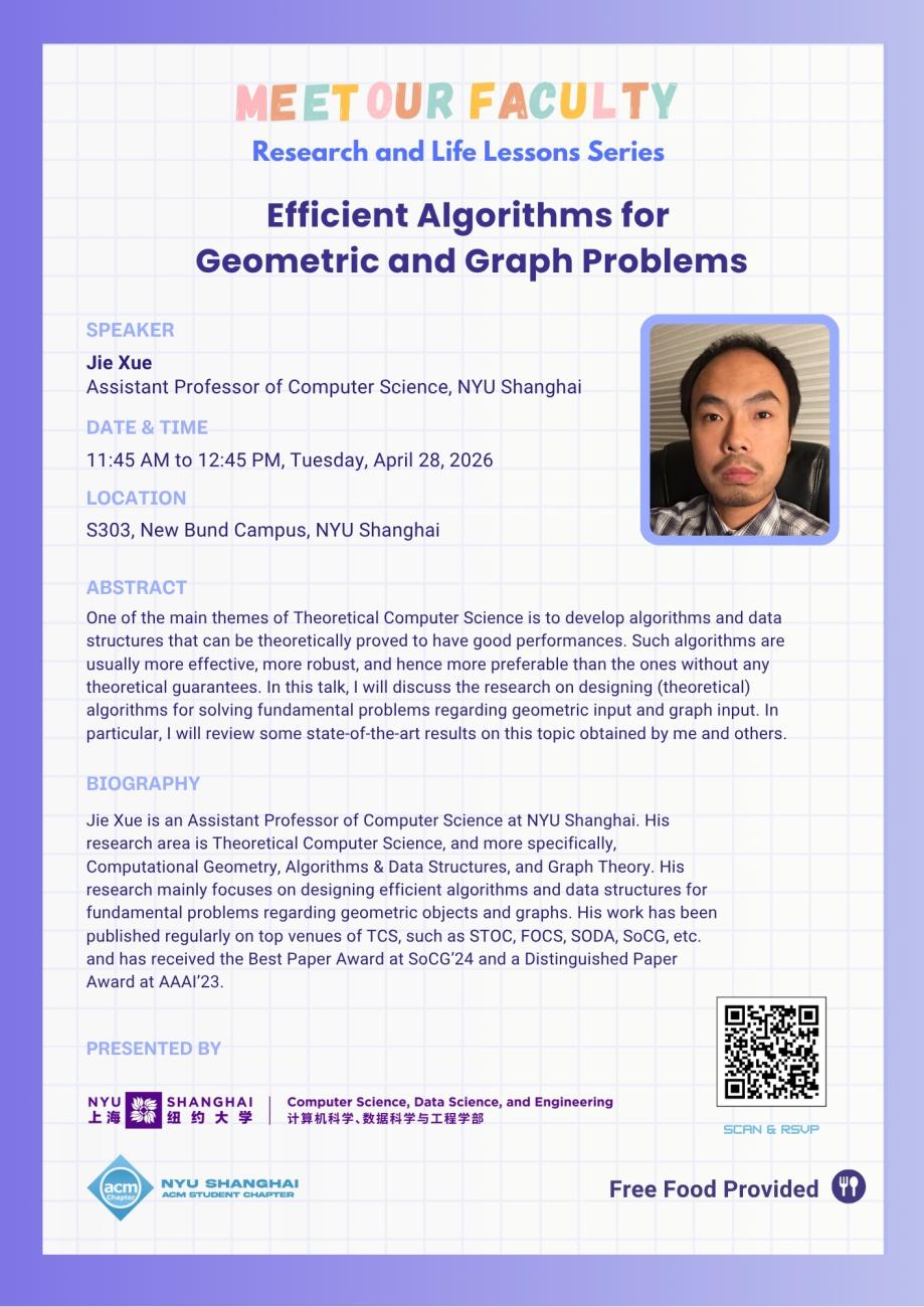 Meet Our Faculty: Jie Xue | Efficient Algorithms for Geometric and Graph Problems