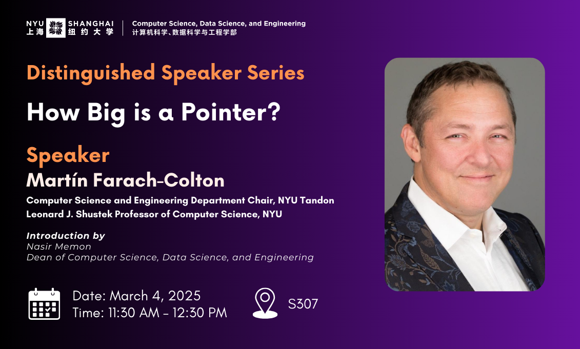  Distinguished Speaker Series｜How Big is a Pointer?｜Martín Farach-Colton